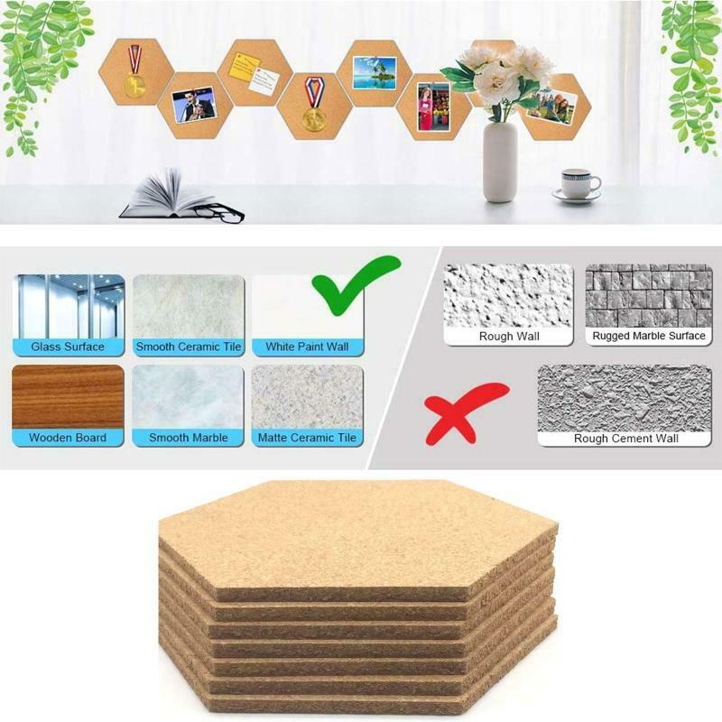 8pcs/set Cork Wood Board Self Adhesive DIY Office Bulletin Notice Message Boards