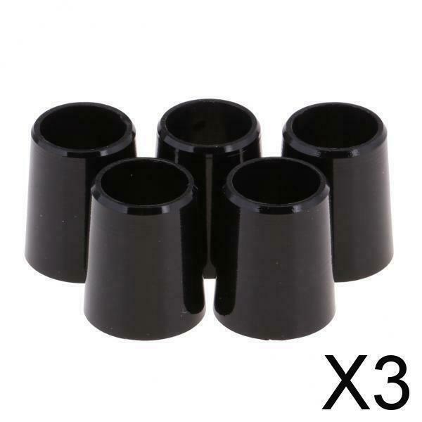 3X 5 Pieces Golf Shaft Ferrules Adapter End Cover Black Accessories 0.370