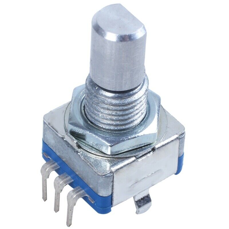 20-point shaft Detents encoder and 360 degree rotary with push button Blue + SQ7