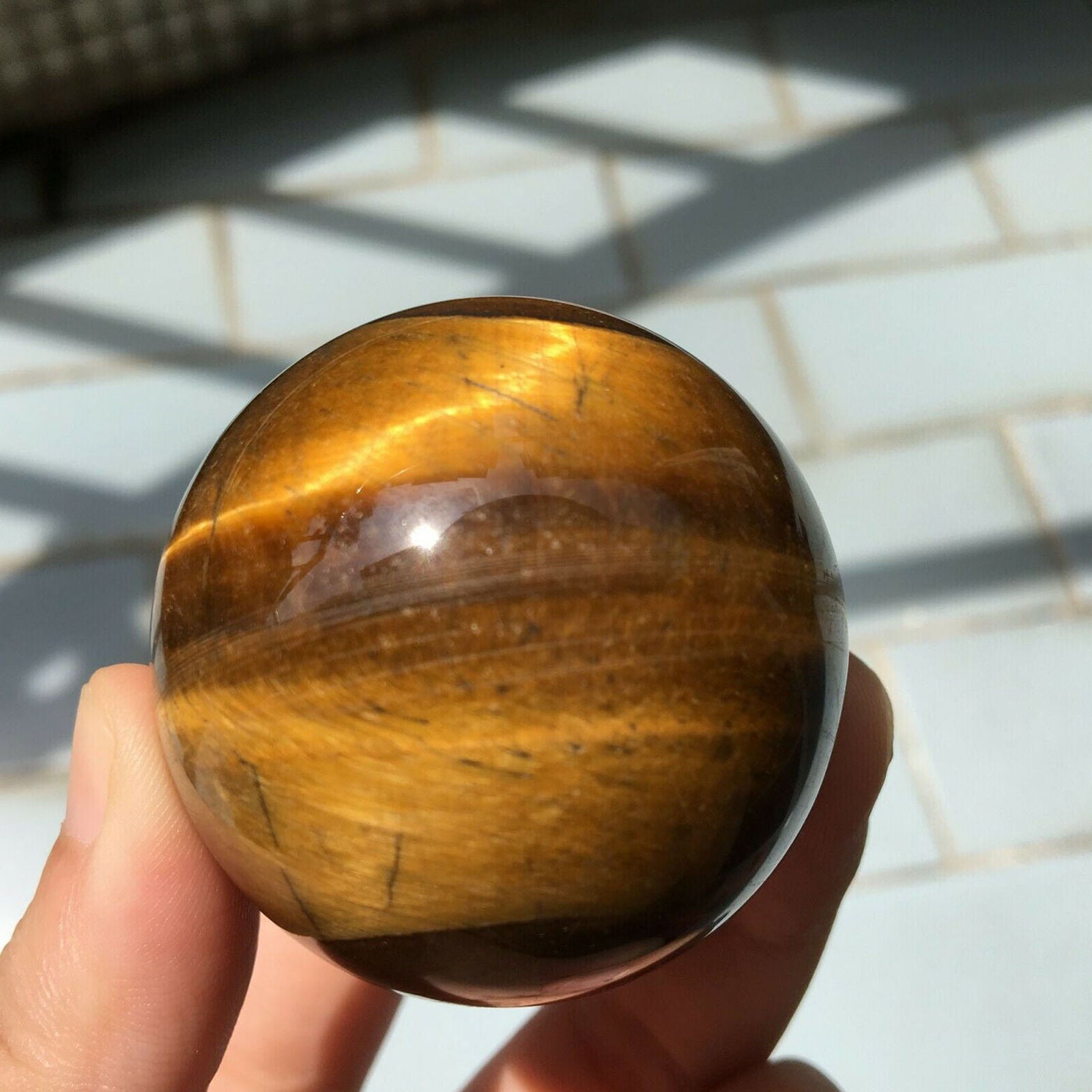 Tiger's eye jasper sphere Quartz Crystal Ball Healing 50g+ 1pc