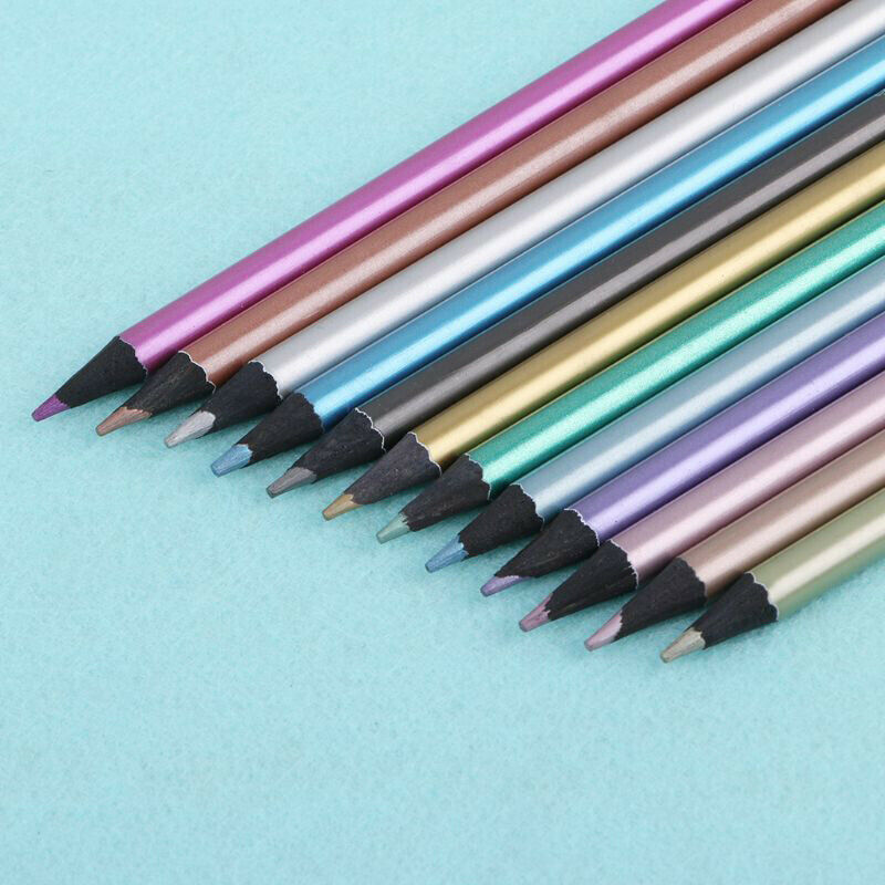 12Pcs Metallic Non-Toxic Colored Drawing Pencils Drawing Sketching PencilBDAU
