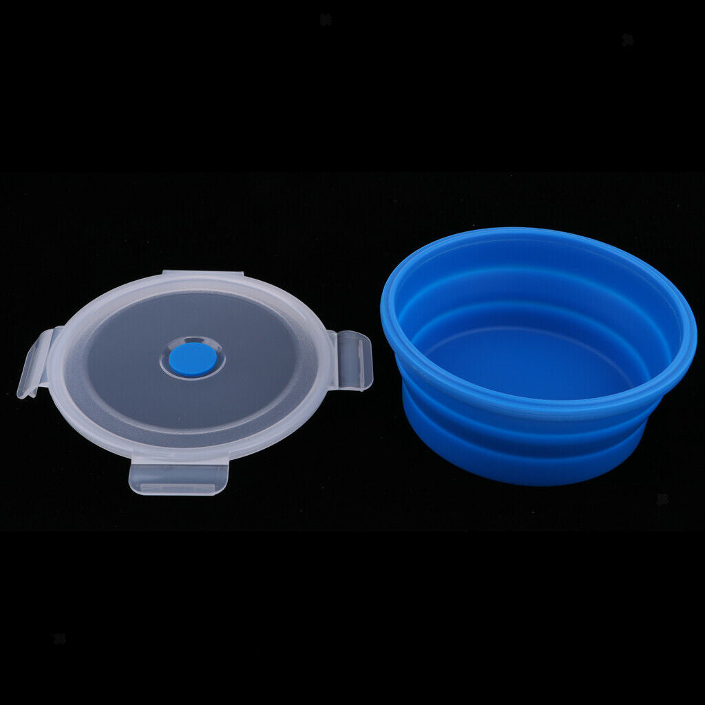 Collapsible Silicone Camping Bowl, Food-grade and BPA-free 400ml Blue