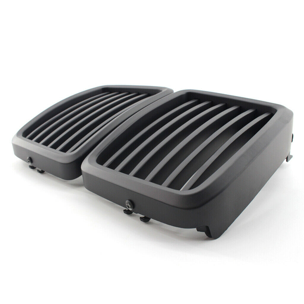 Left & Right Car Bumper Sport Kidney Grille ABS Matte Black Fit for BMW E30