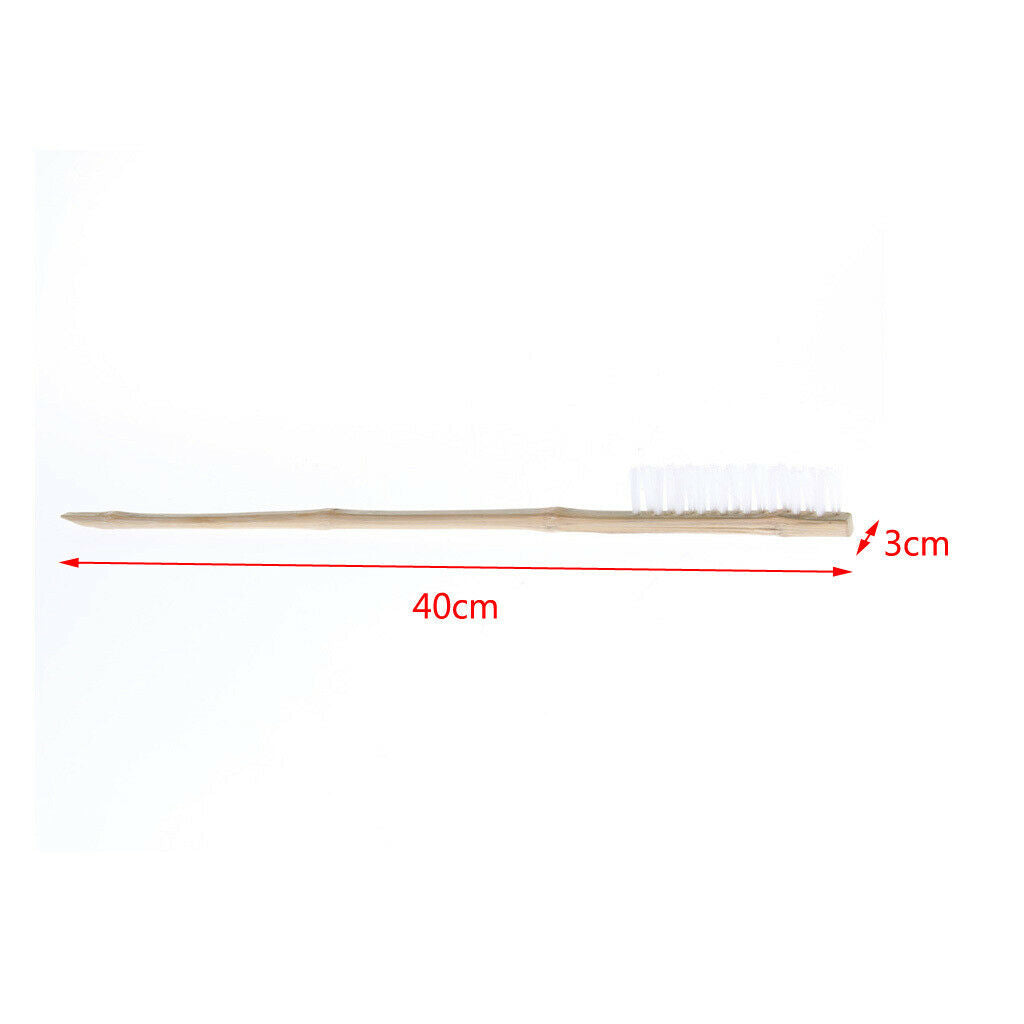 2 Pcs Wooden Long Handle Parrot Bird Cage Cleaning Brush