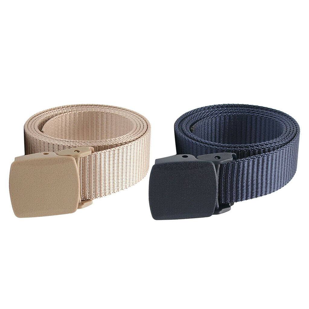2x Heavy Duty Army Nylon Webbing Belt Work Sports Web Belt Jeans Waistbelt