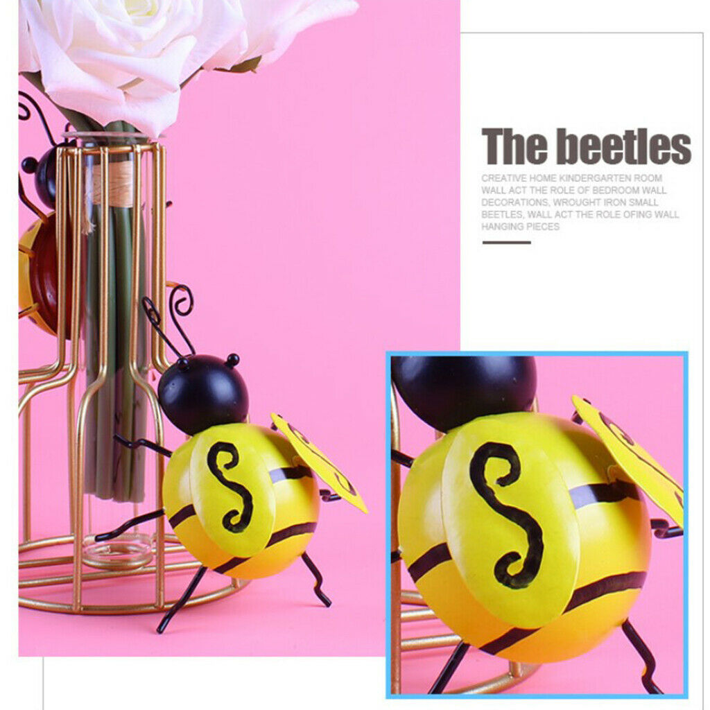 4Pc Metal Bee Wall Statue Garden Fence Lawn Accents