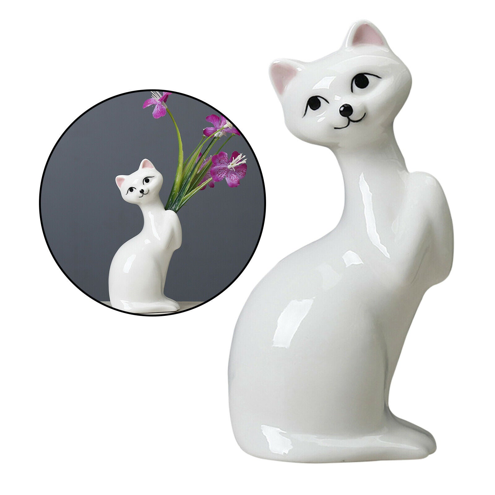 Cat Flower Vase Funny Mini Cartoon Plants Flower Pot Office Home Desk Decor