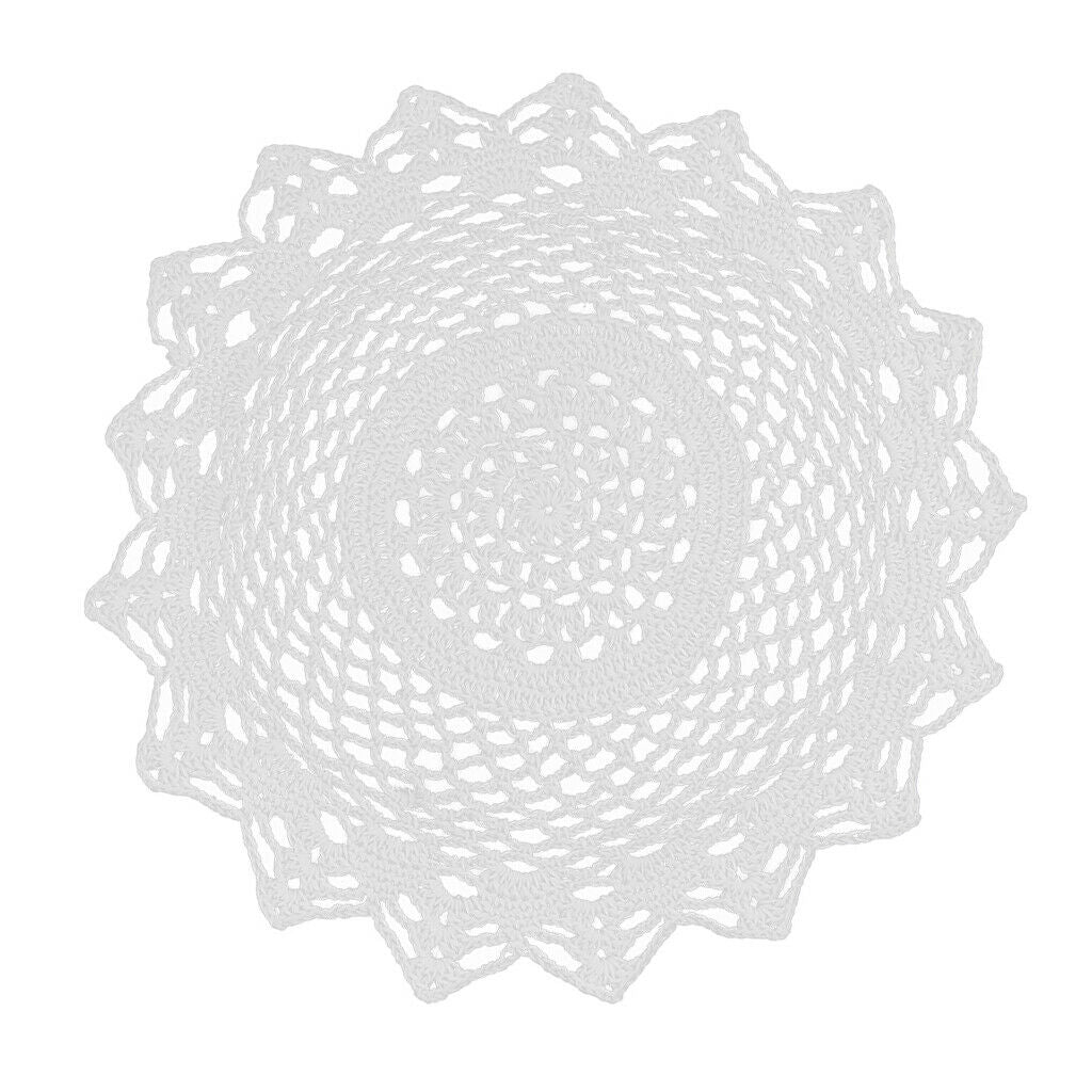 Flower Shaped White Crochet Cotton Lace Doily Table Placemat Doilies Mat30cm