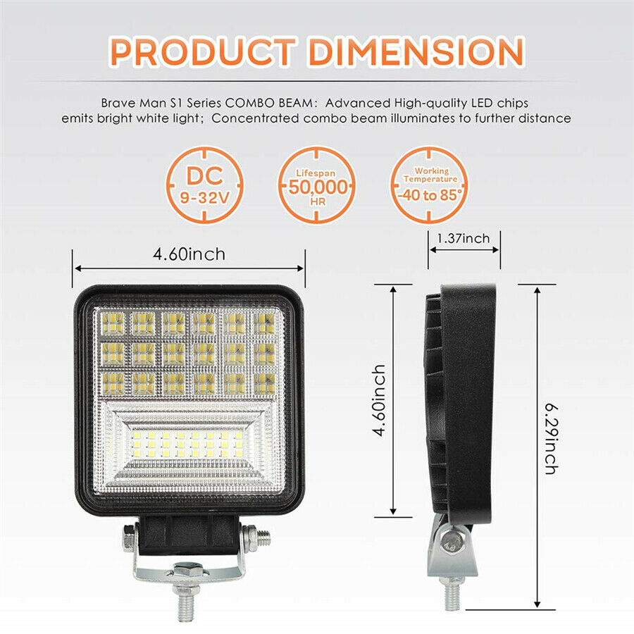 400W 40000LM High Brightness LED Work Light Bar Flood Spot Beam Offroad 4WD SUV