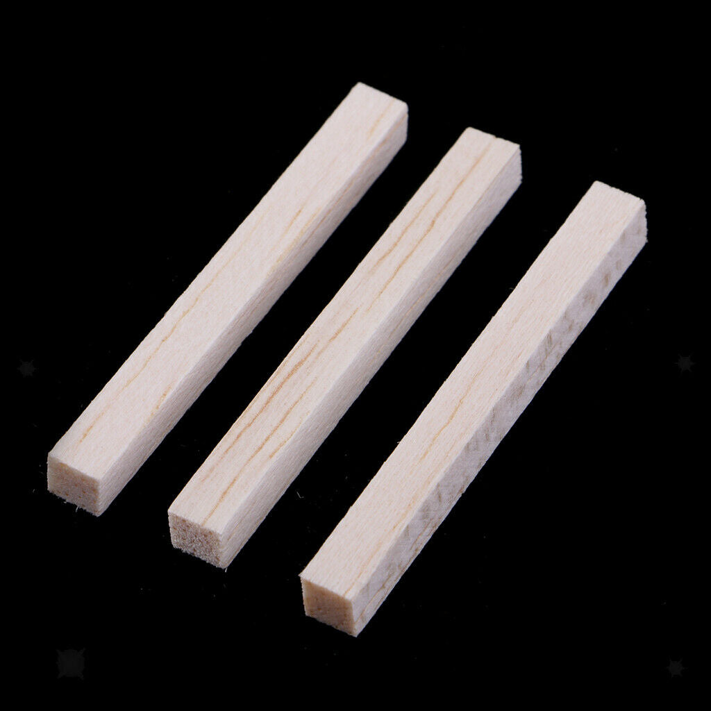 60Piece Balsa Wood Blocks Rods 5x5x50mm for DIY Woodcraft Modeling Supplies