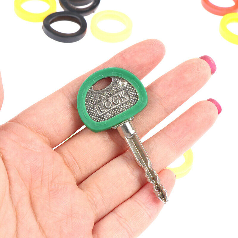 50Pcs Hollow Multi Color Rubber Soft Keys Locks Cap Topper Keyring Elastic C FG