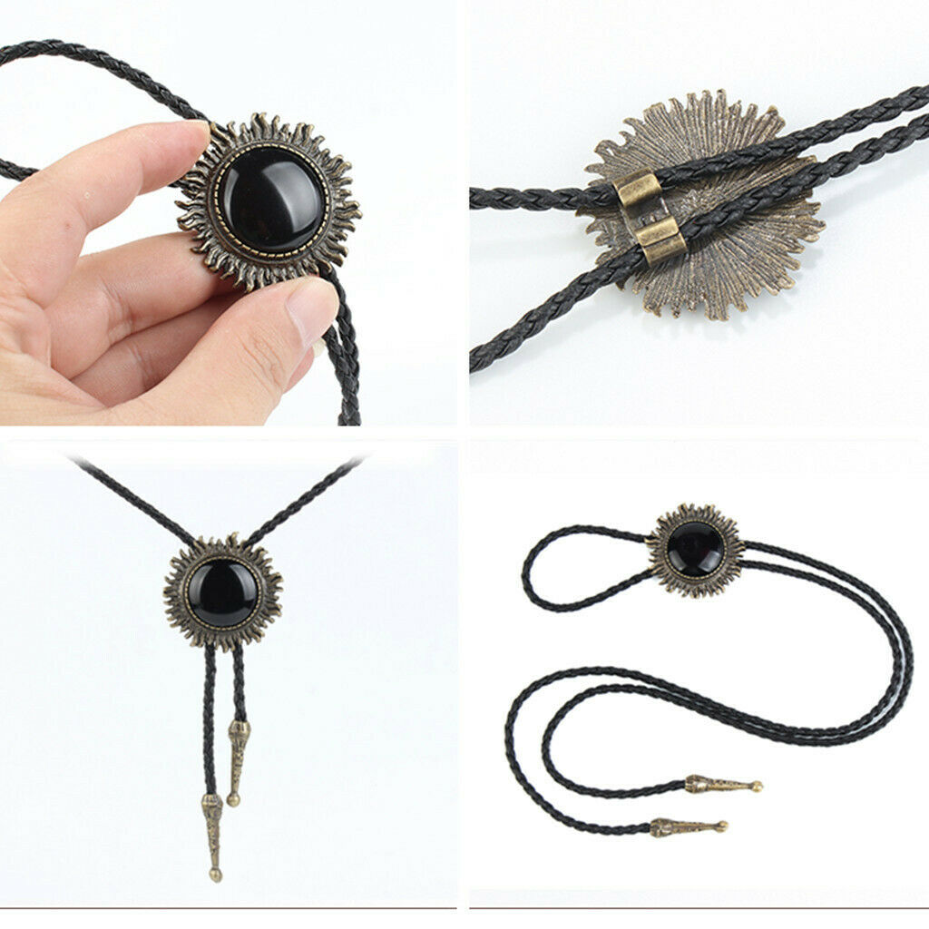 Men's Bolo Tie Necklace with Western Rodeo Cowboy Bolo Tie Pendant