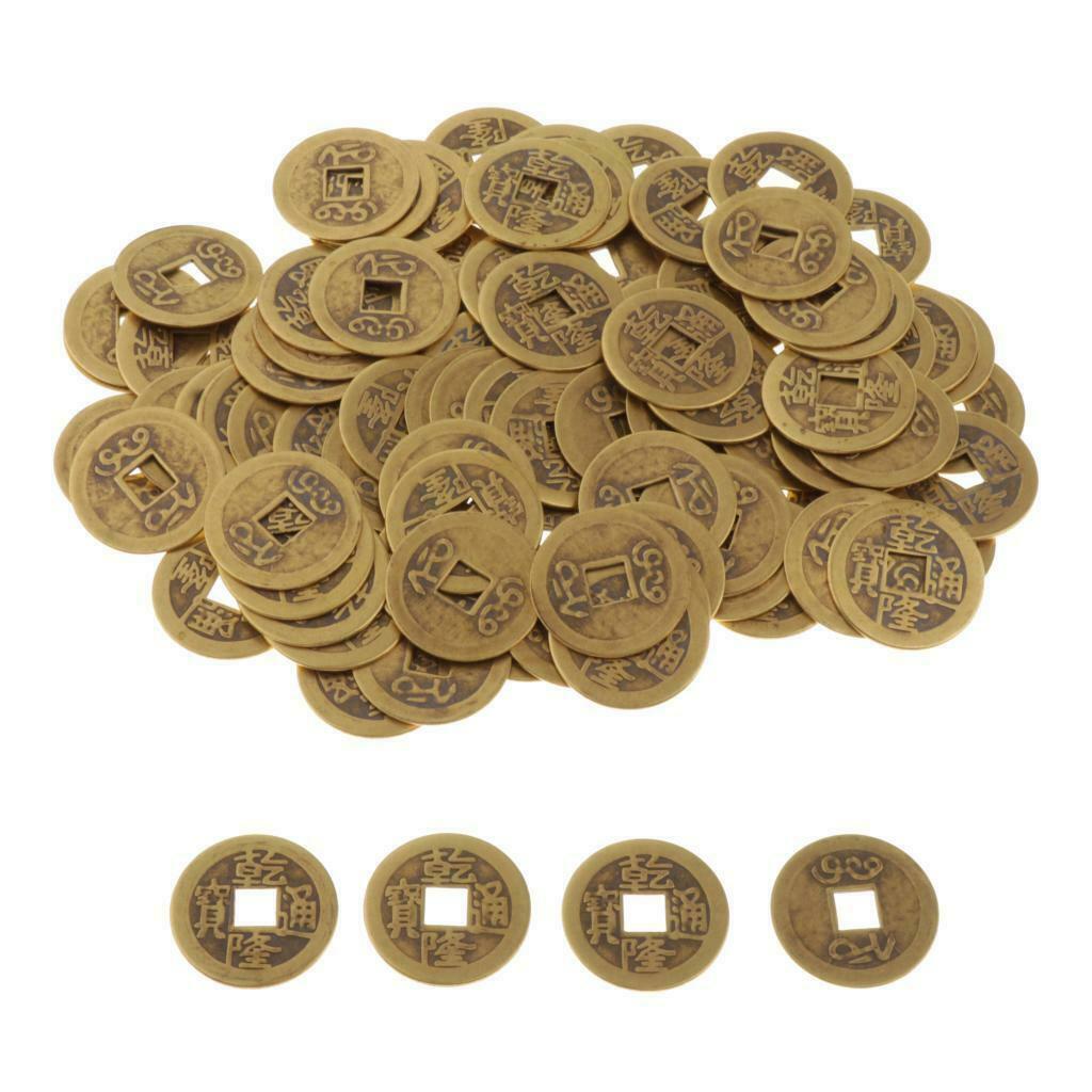 Chinese Lucky Coins Fortune Success Souvenir Decor Ornament Qianlong Copper