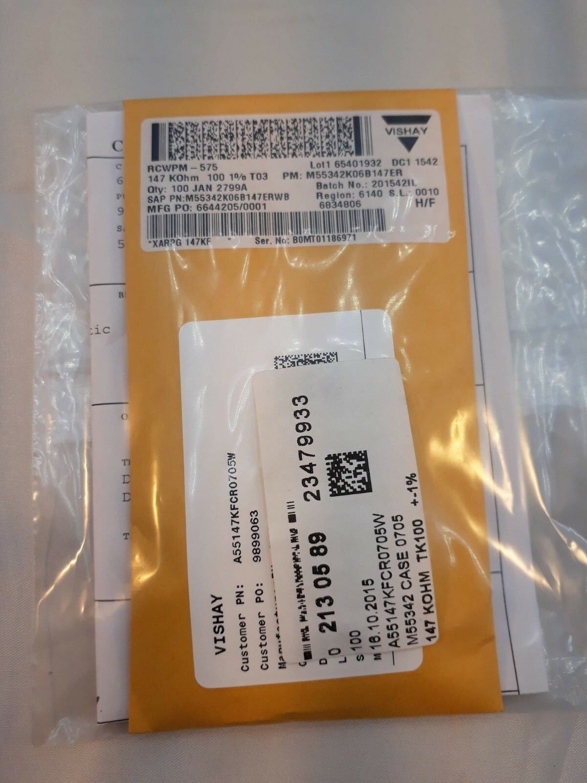 100pcs NEW VISHAY M55342K06B147ERWB 147K 1% MIL GR. SMD RESISTORS!