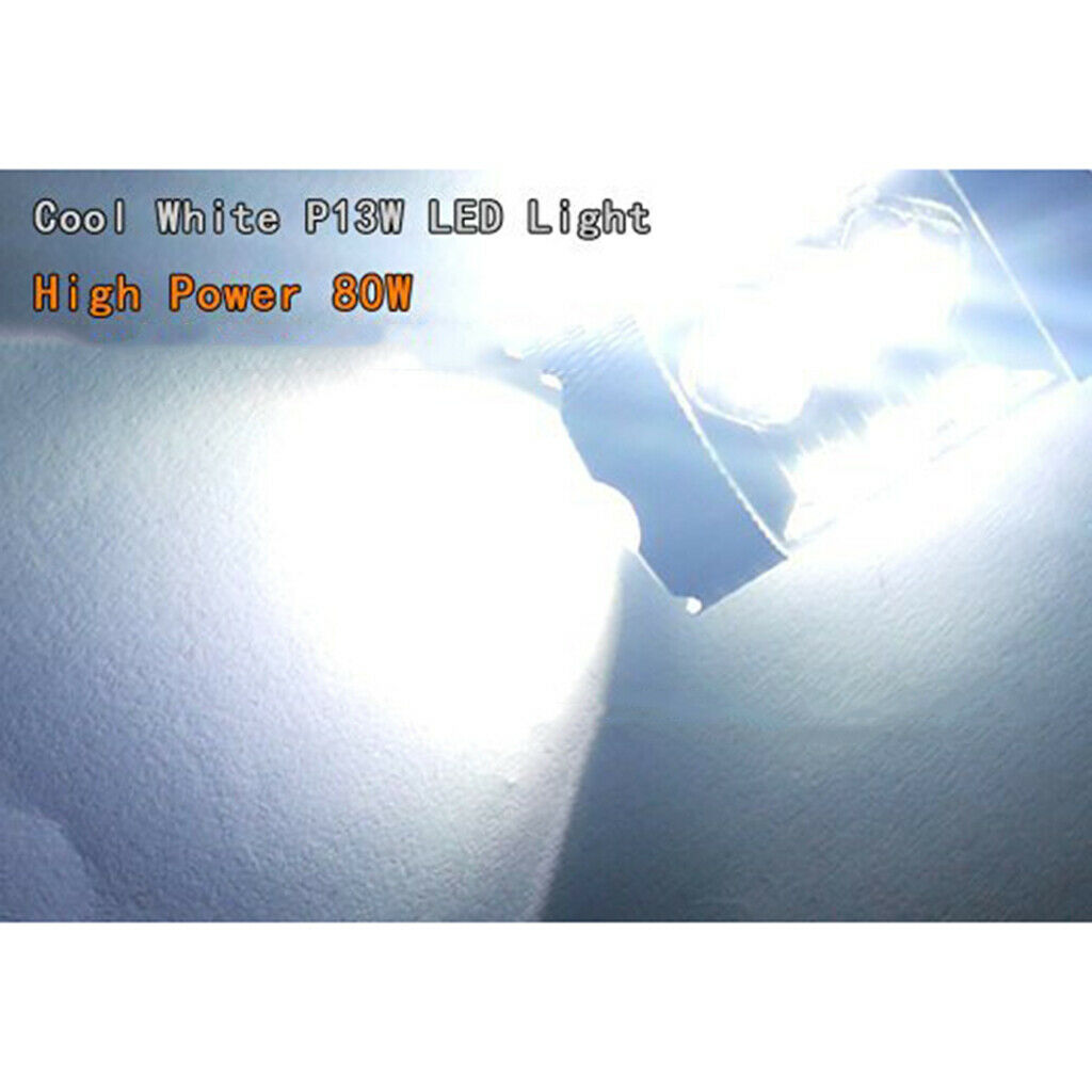 2pcs HID White High Power P13W COB LED DRL Fog Lights Bulbs For Chevrolet