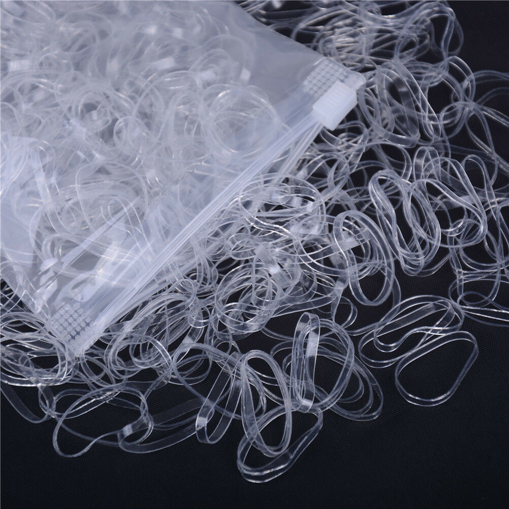 500pcs Clear Ponytail Holder Elastic Rubber Band Hair Ties Ropes Ring.l8