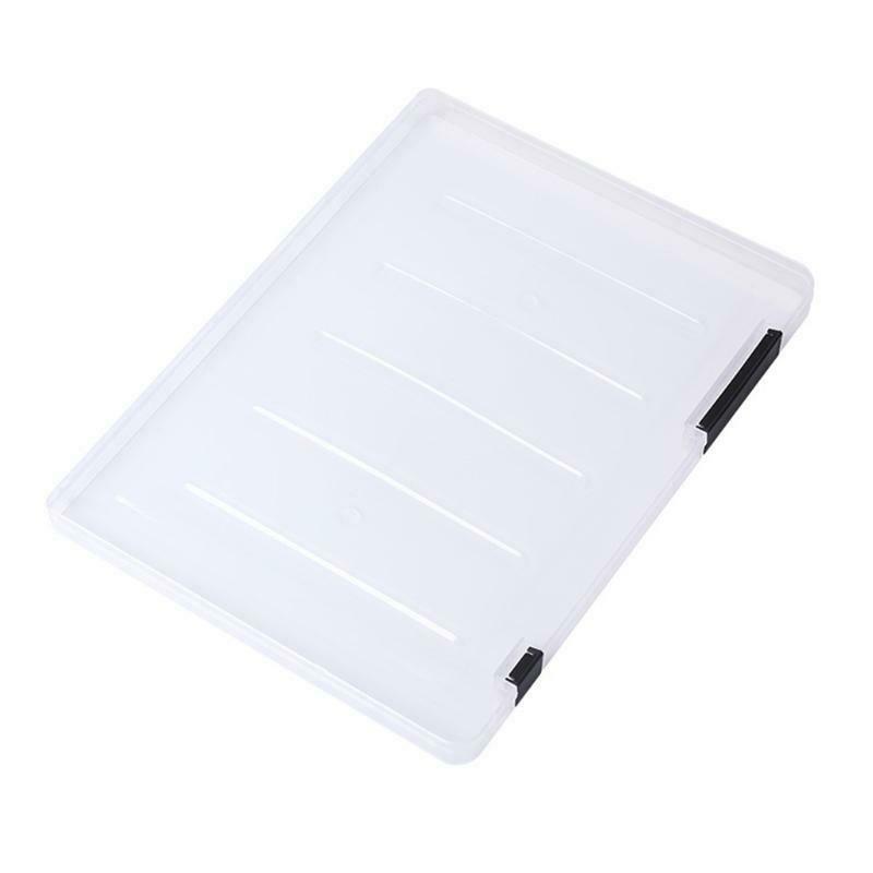 A4 Plastic Portable Case Document File Folder Transparent Paper Organizer Box