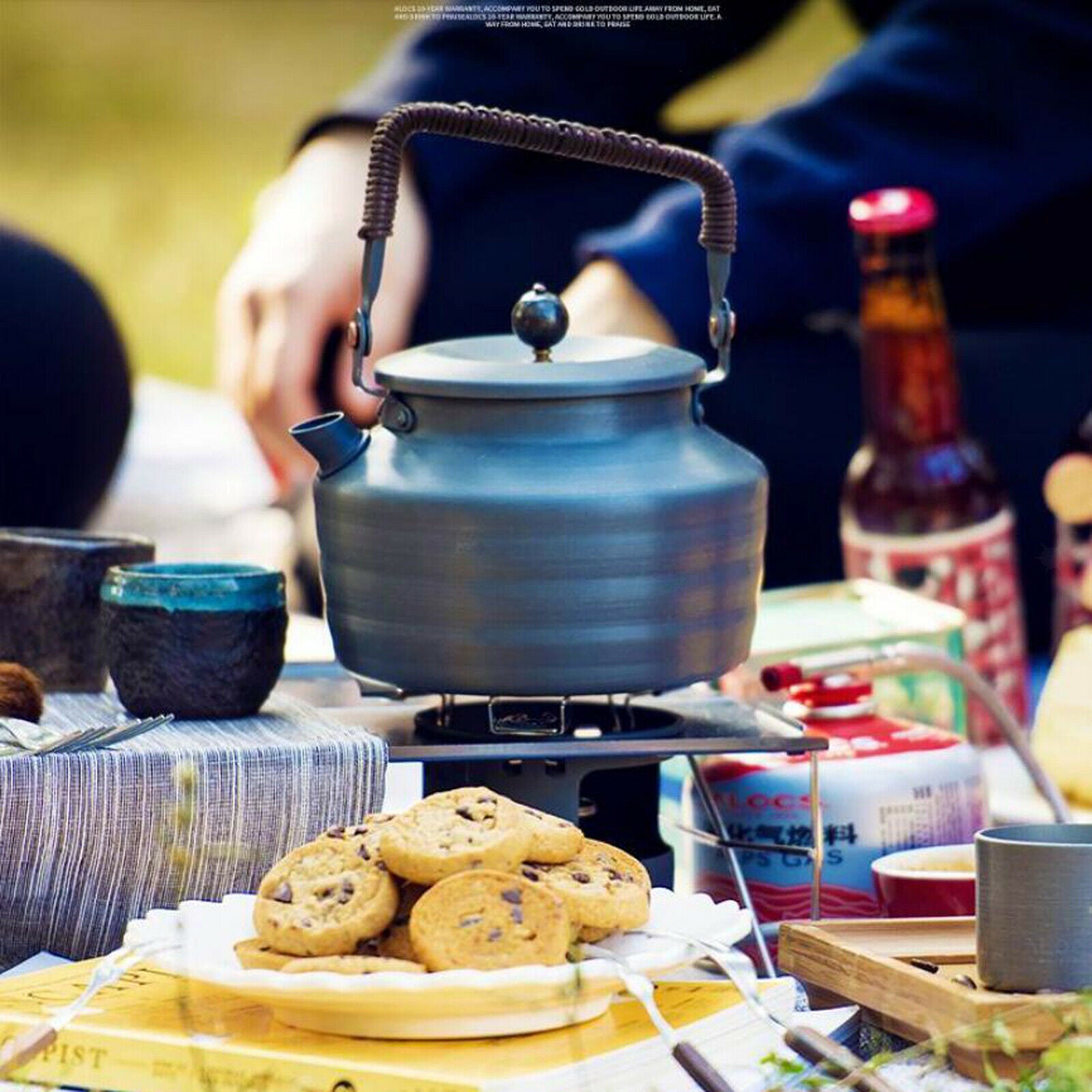 1.3L Camping Kettle Tea Coffee Pot Campfire Teapot Tableware Ultralight