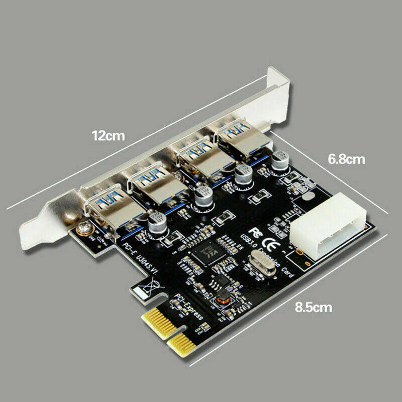 PCI-E to USB 3.0 4-Port PCI Express Expansion Card Adapter Hub VIA 5Gbps Speed 1