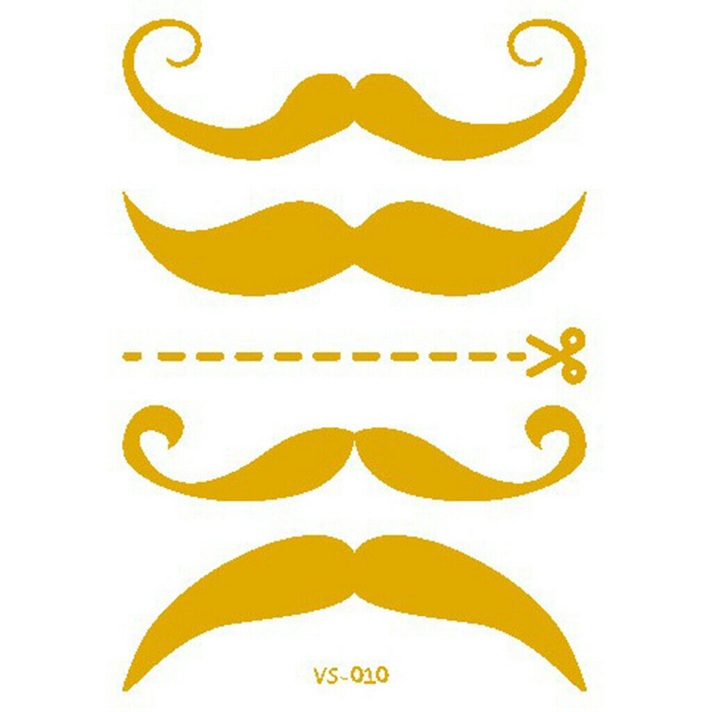 10 Packs Golden Makeup Tattoo Water Stickers Decals Set for Arms Wrist Back