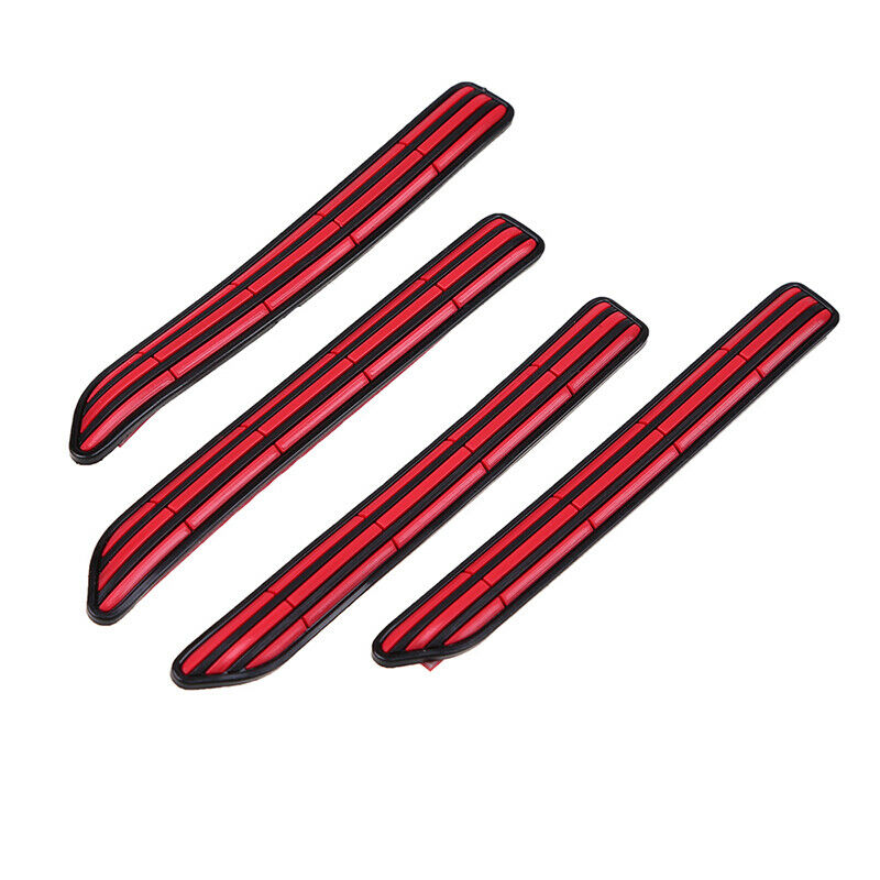 4x Universal Car Anti Collision Side Door Edge Guard Rubber Strip Red+Black