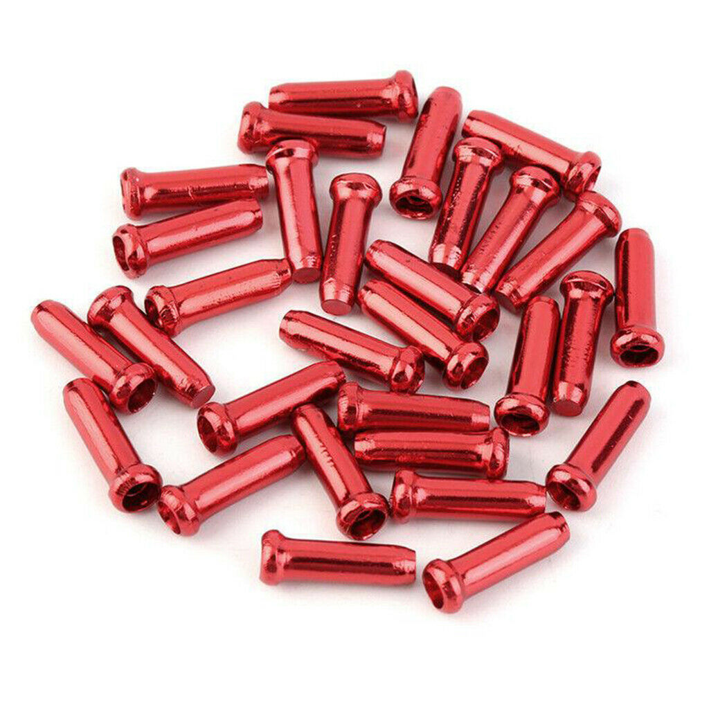 50x Bicycle Brake Shifter Inner Tips Wire End Caps Crimps Cap Gear Red