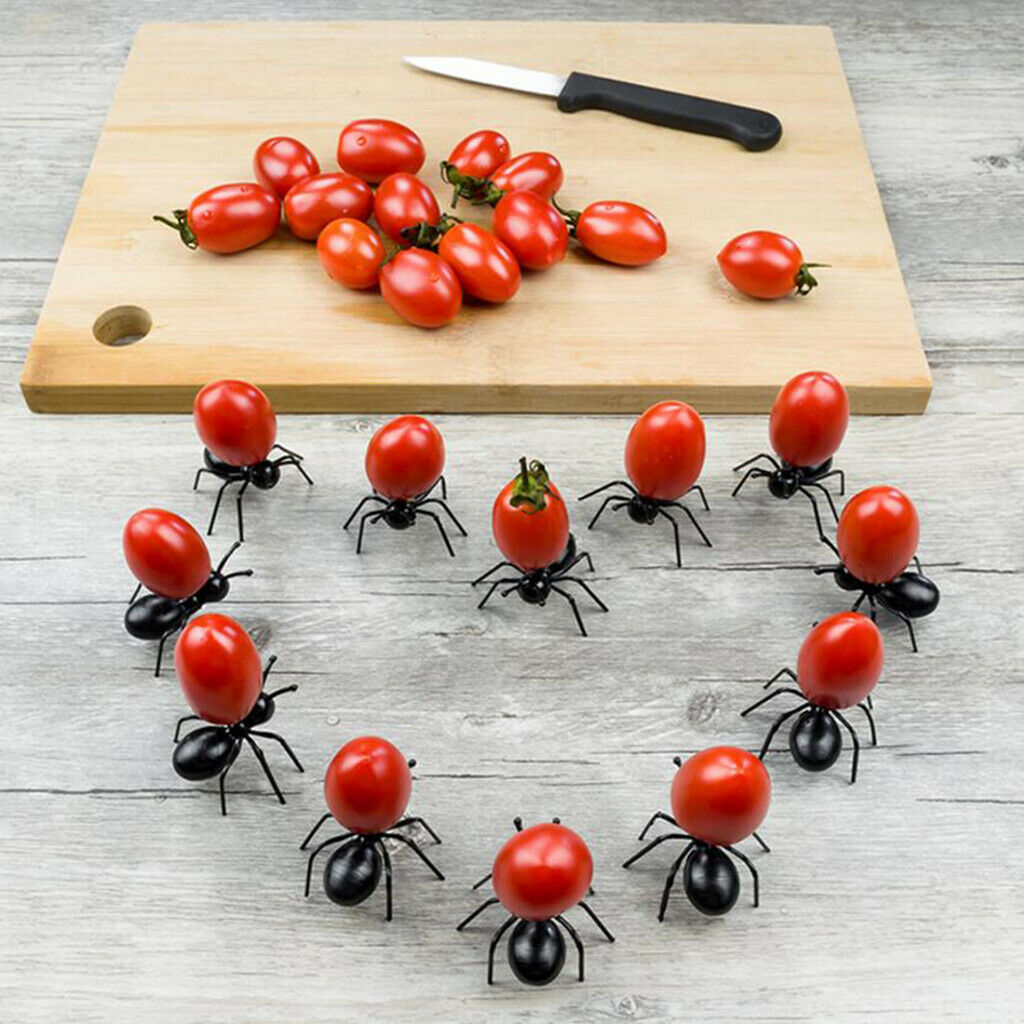 Set of 12, Ant Shaped Dessert Fruit Forks ABS Cutlery Reusable Party Supply