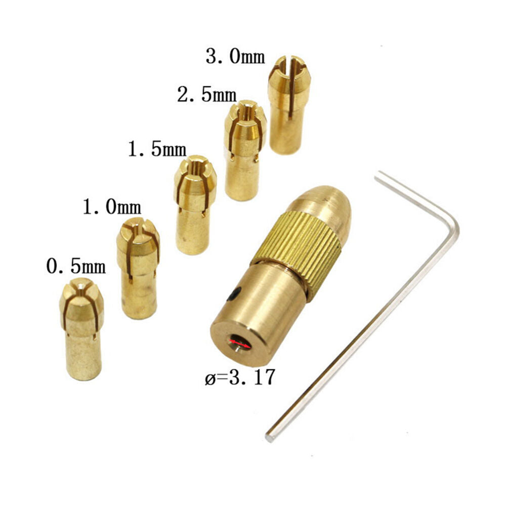 8Pcs 3.17mm Copper Drill Clamp 0.5-3mm Electric Drill Bit Collet Drill To.l8