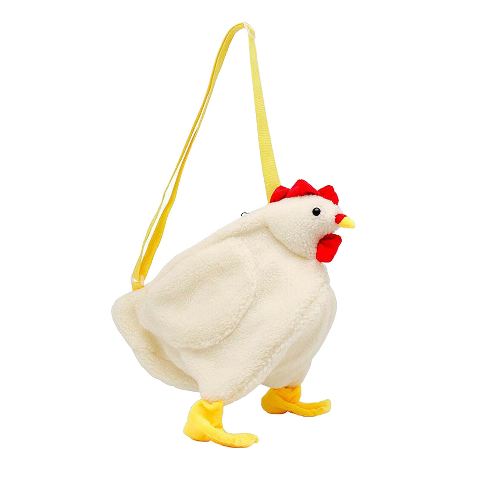 Women faux fur tote bag shoulder bag cartoon chicken plush handbag