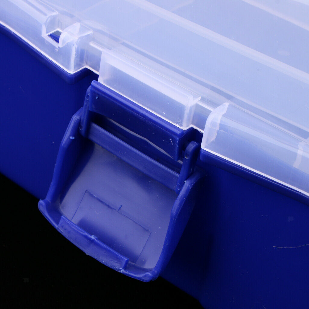 3 Tier Large Plastic Storage Box Case Nail Art Craft Makeup Organizer Blue