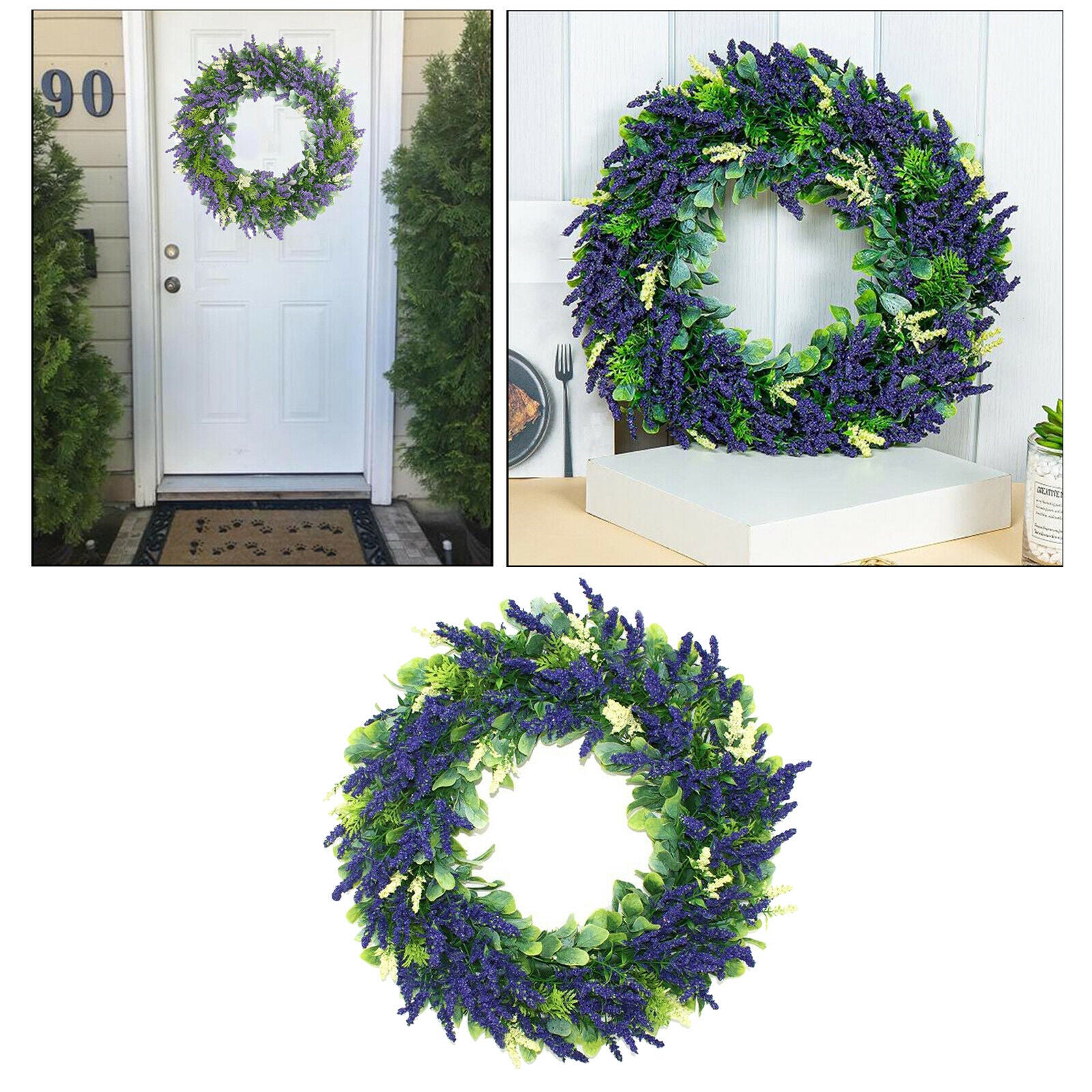40cm Front Door Wreath Rose Greenery Garland Home Decor Window Wall Ornaments