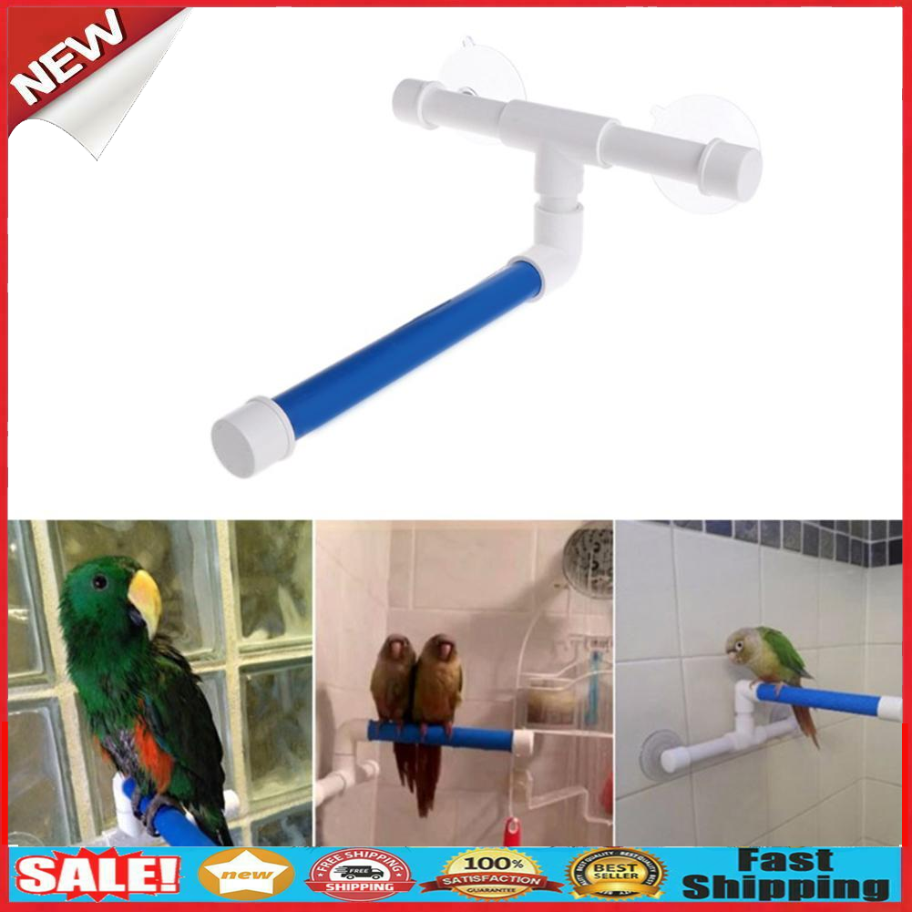 Pet Parrot Bird Standing Platform Rack Wall Shelf Bath Shower Stand Toys @