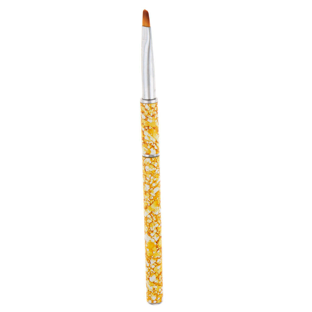 Nail Art Polish Brush UV Gel Liner Paint Drawing Pencil Pen Crystal Yellow-Round