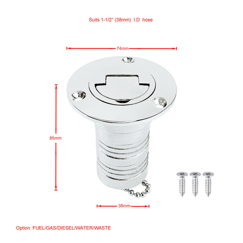 Universal Deck Gas Fill Keyless   Replacement   316 Stainless Steel