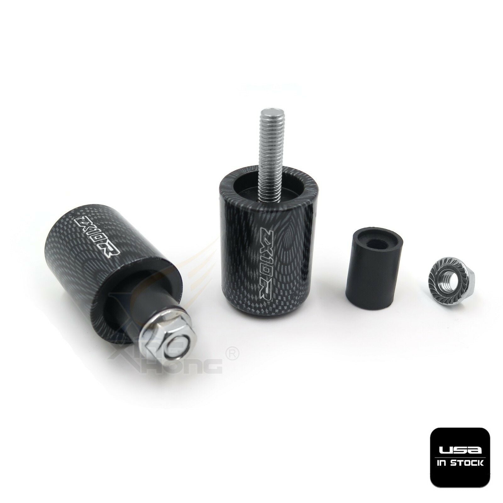 Carbon Bar End Slider Kit Rubber for Kawasaki Ninja 250R EX250 500R EX500 650R