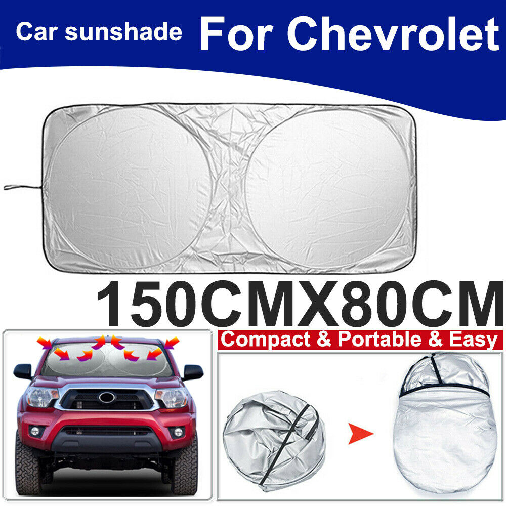 For Chevy Sunshade Windshield Sun Cover UV Heat Block Window Protector 150x80CM