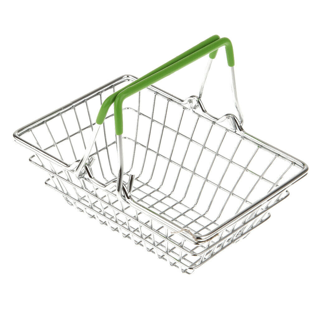 Kids Shopping Basket Role Play Grocery Supermarket Food Play Green Small Sized