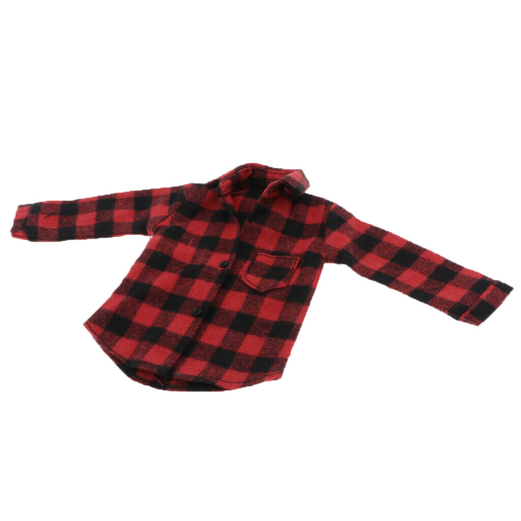 1:6 Scale Male Soldier Red Check Coat for Enterbay TC Action Figures Parts