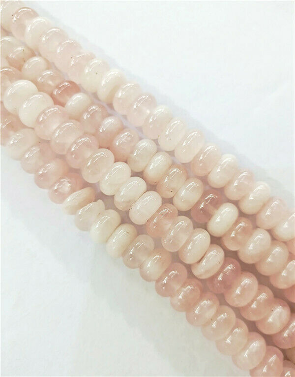 1 Strand 10x6mm Natural Rose Quartz Rondelle Abacus Spacer Beads 15.5inch HH7830