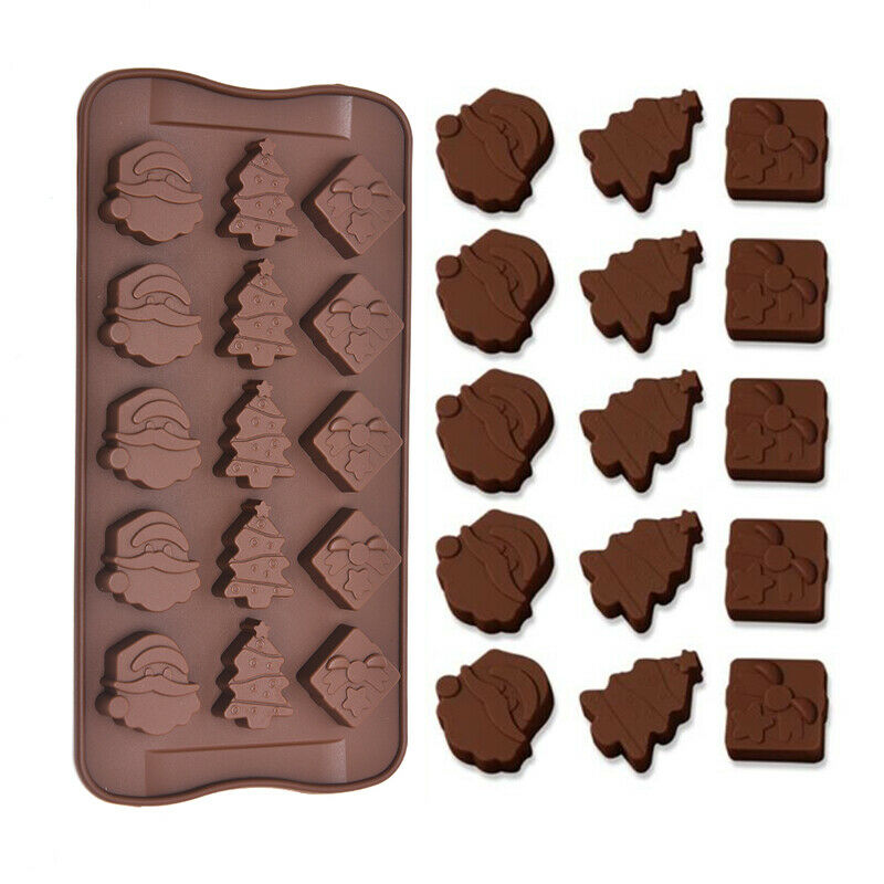 Christmas Chocolate Silicone Mould Santa Claus Cake Pudding Candy Baking .l8