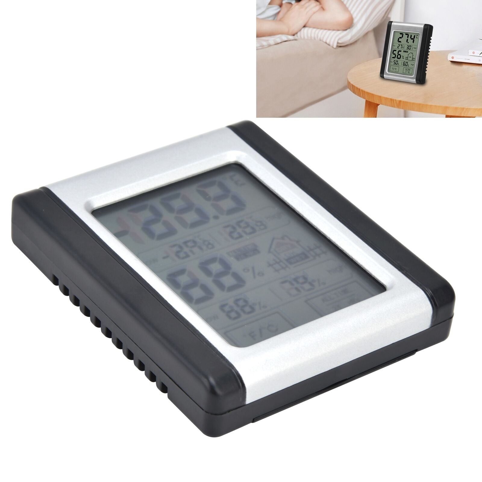 High Accuracy Digital Thermometer Hygrometer Touch Screen Electronic Temperature
