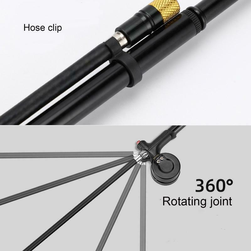 Bicycle Manual Light Front Fork Shock Absorber Rear Pump w/ Tire Pressure Gauge