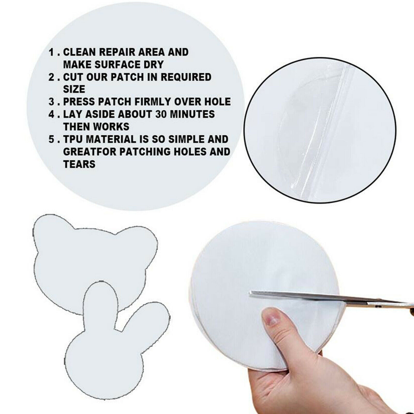 30x Vinyl Repair Patch for Dinghy Inflatable Boats Float Repair Stickers