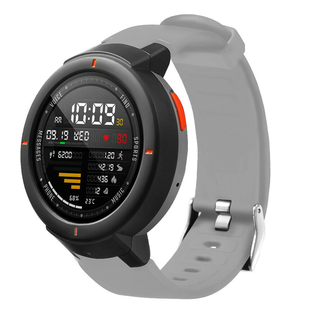 Silicone Smart Watch Band Replacement Strap for AMAZFIT Watch 3 Gray