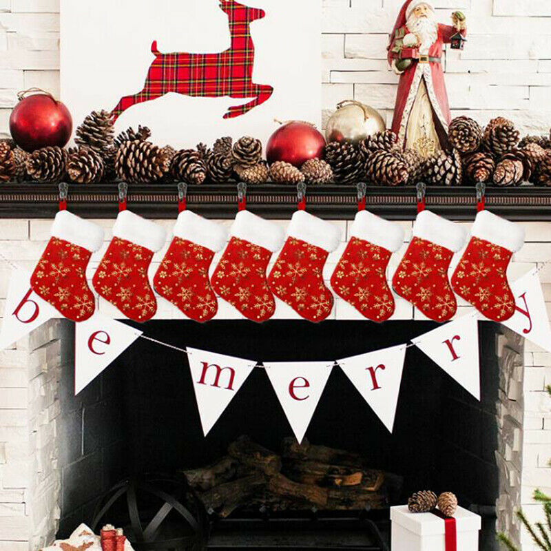 Christmas Stockings Fabric Santa Claus Sock Gift Kids Candy Bag Snowman P.l8