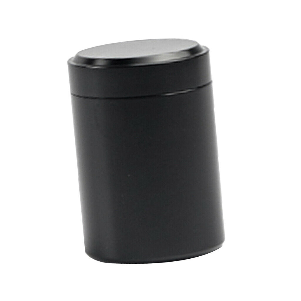 Protable Aluminium Alloy Tea Tin Coffee Canister Jewelry Round Box Black