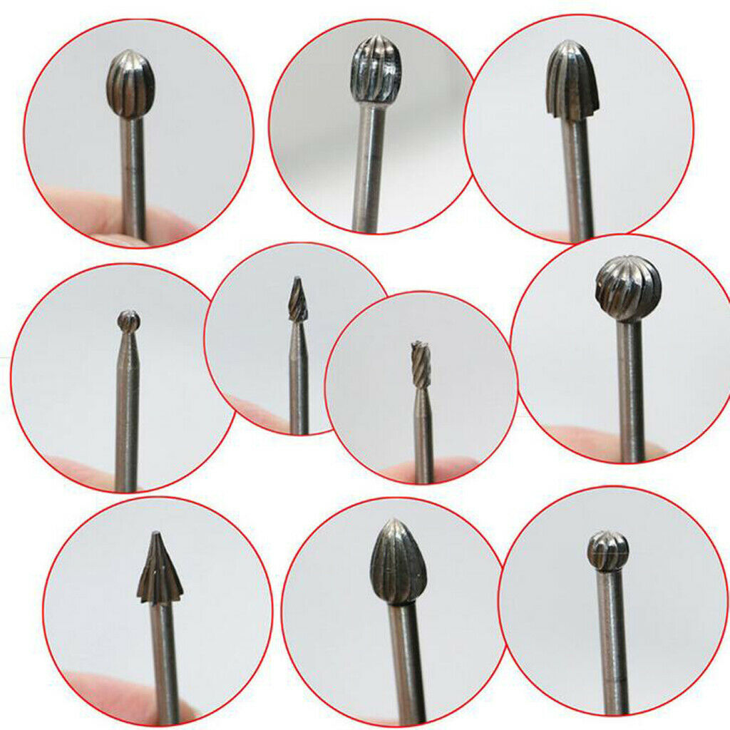 20PCS HSS Head Burrs Rotary Drill Die Grinder Carving Multi Tool Bit Set