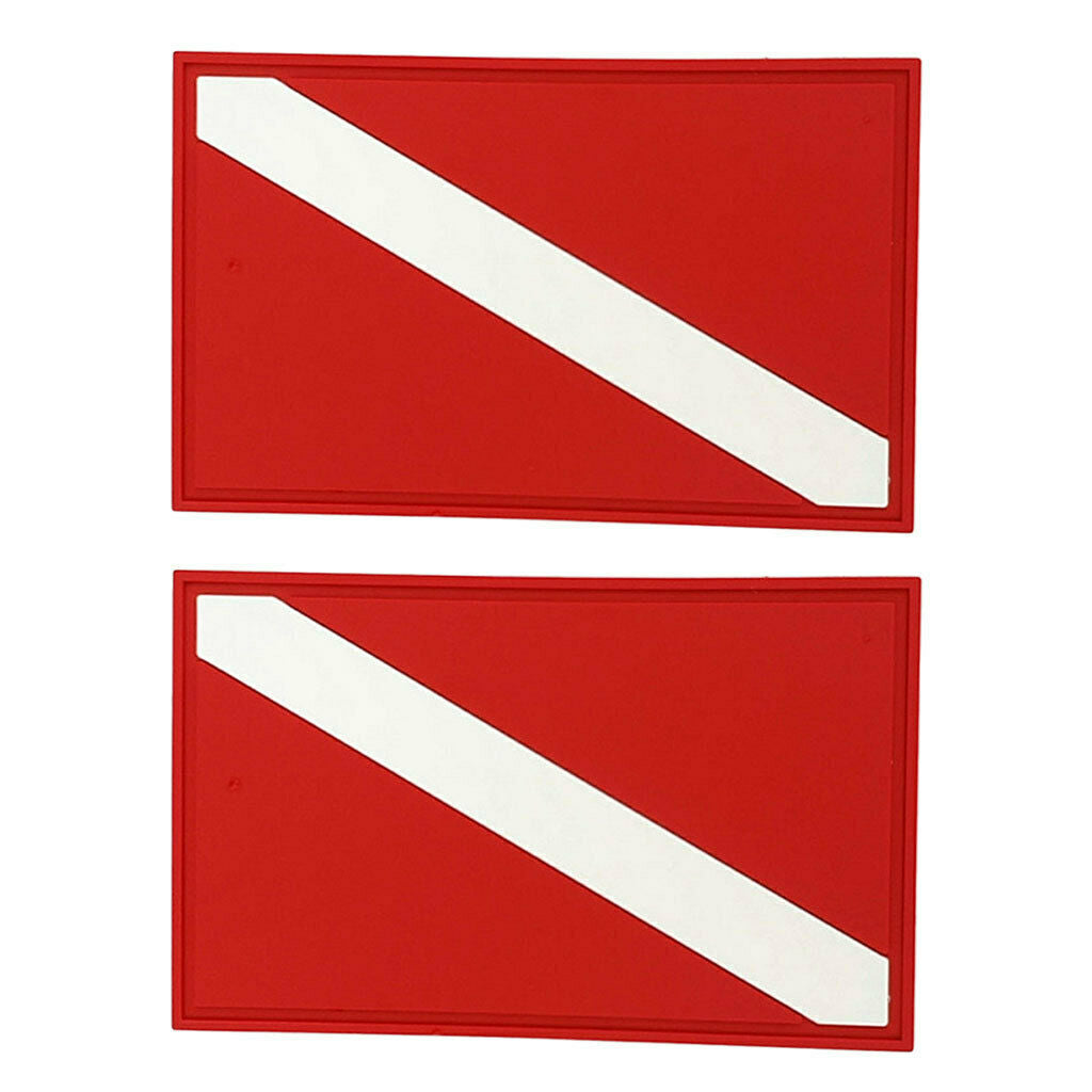 2Pcs Deluxe PVC Scuba Diving Dive Flag Patch Diver Down Safety Marker Flag Badge