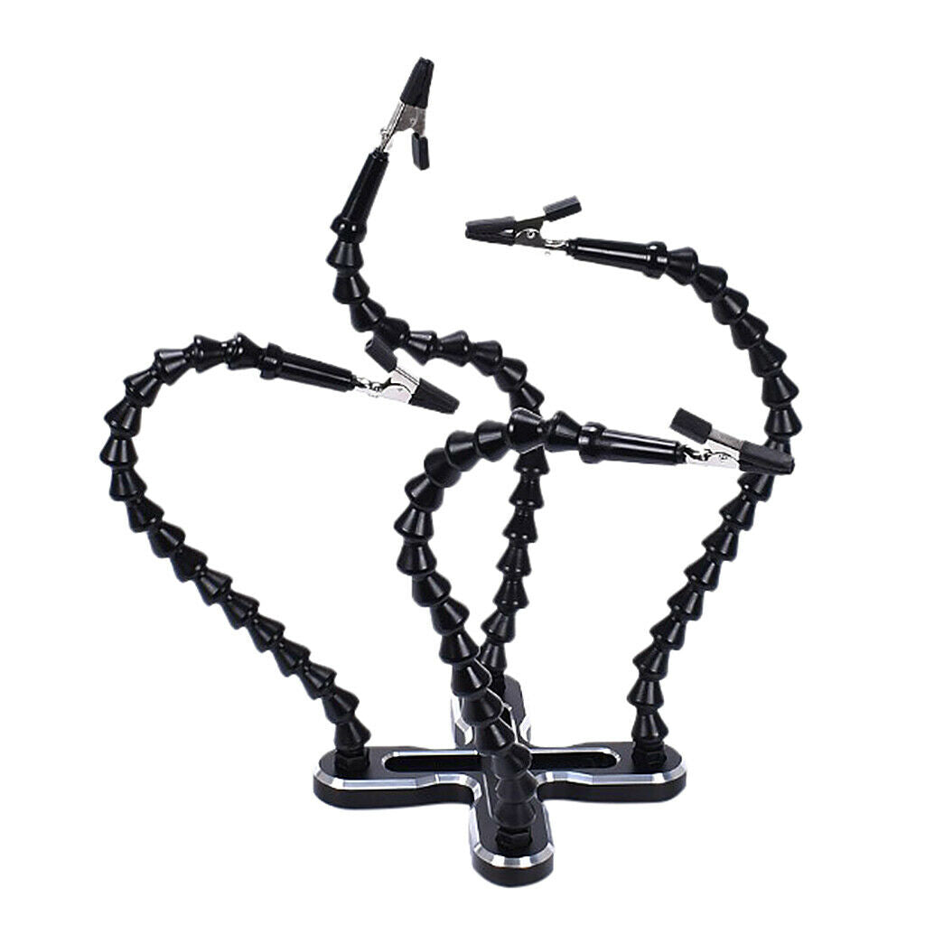 Helping Hand Soldering Third Hand Flexible 4 Arm 360° Rotary Station Black
