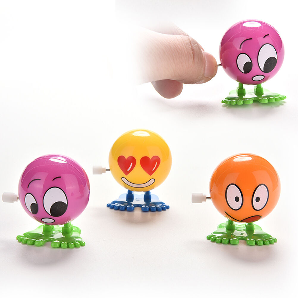2 Pcs Wind up Face Colorful Funny  Cartoon Somersault Running Clockwork To.l8